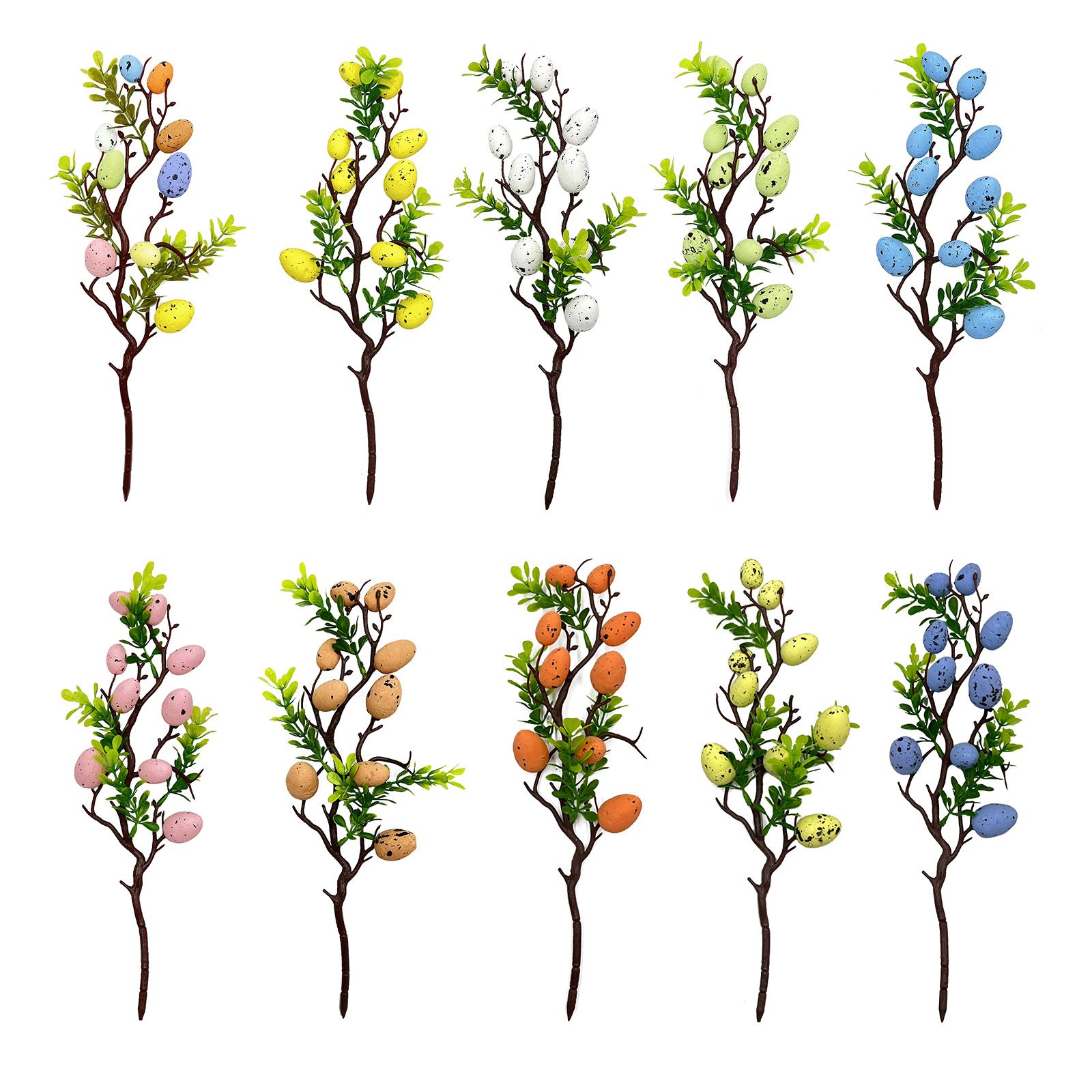 3pcs Easter Decoration Egg Tree Branch Colorful Foam Egg Stems for Easter Day Home Decoration 35cm — image 5