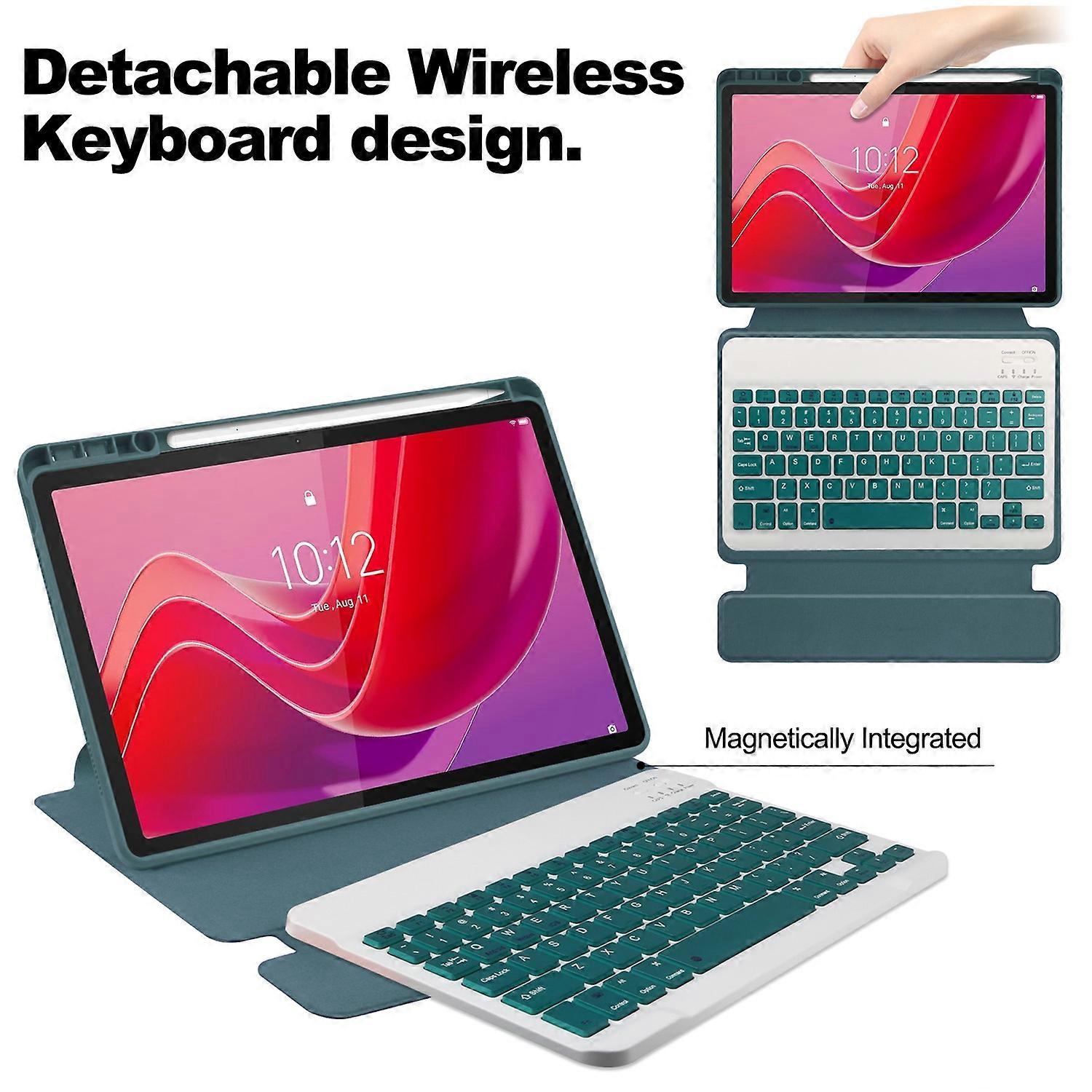 Lenovo Tab M11 Xiaoxin Pad 11 2024 Tablet Cover with Bluetooth Keyboard Stand PU Acrylic Case Compatible with Lenovo Multicolor Style C — image 3