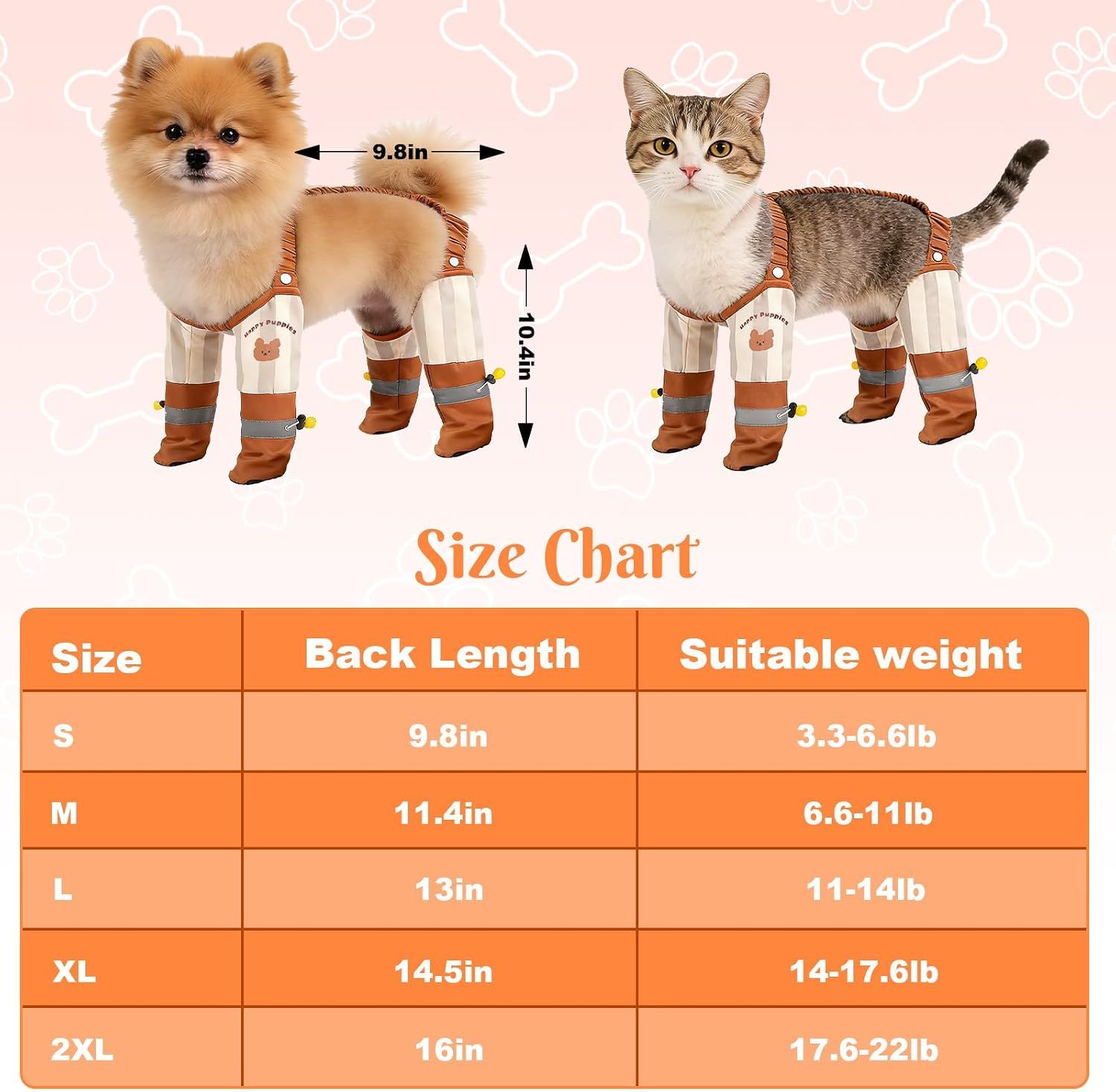 Waterproof Dog Suspender Boots with Reflective Anti-Slip Soles, Adjustable Rain Shoes for Small Dogs and Night Walks, Size S — image 2