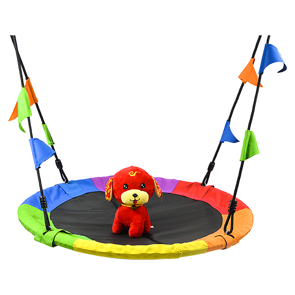1m Tree Swing in Multi-Color Rainbow Kids Indoor/Outdoor Round Mat Saucer Swing โ image 5