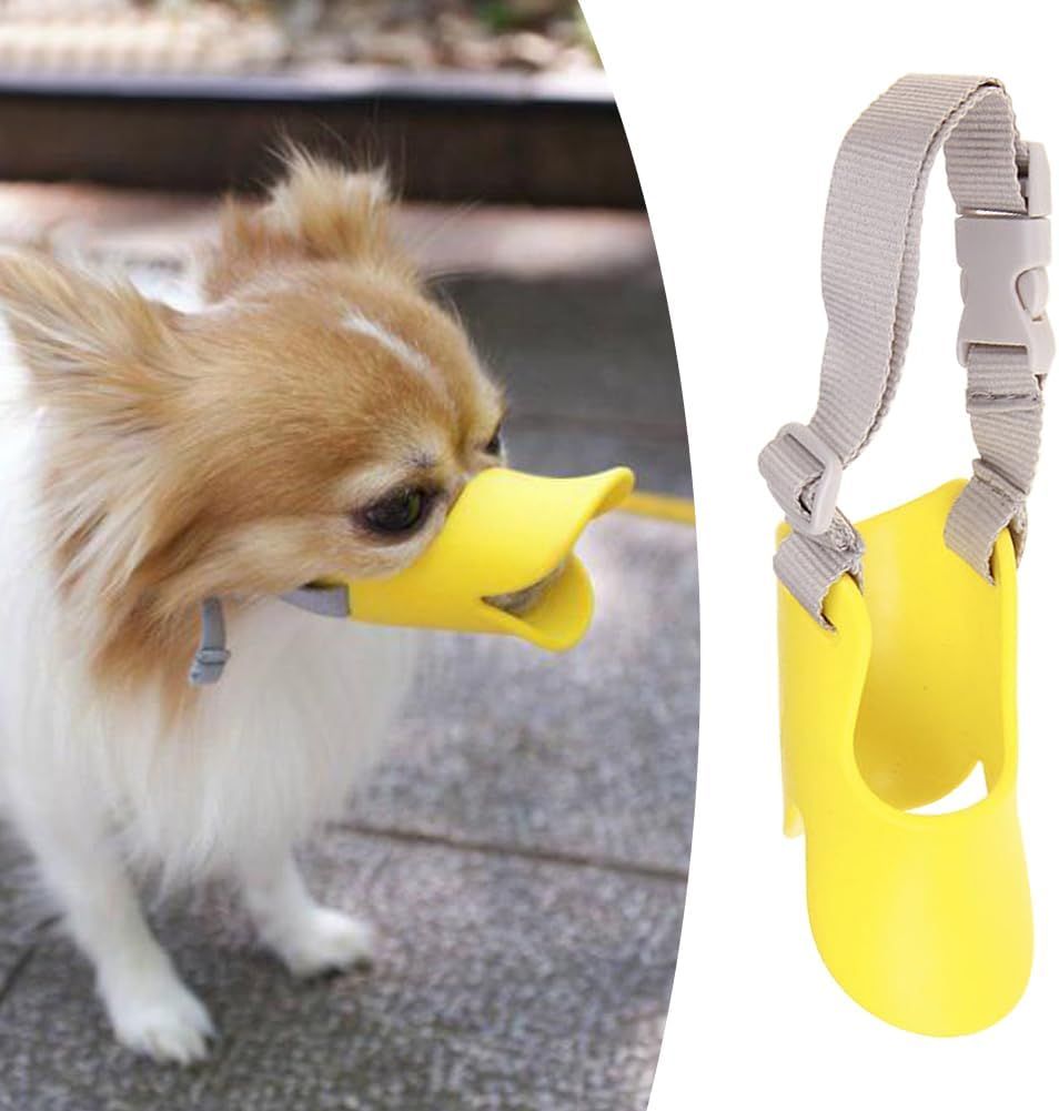 Dog Muzzle,Anti Bite Duck Mouth Shape DogMouth Covers,Soft Duck Silicone Mouth Cover with Adjustable Strap,Small Medium Dogs Muzzle Mask to Prevent — image 4