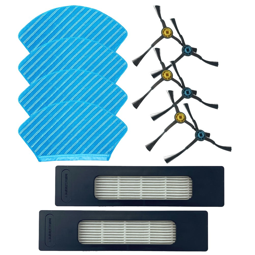 Main Brush, Filter & Side Brush Mop Cloth Kit, Replacement Spare Parts Compatible with Fakir Robert R‑S 770 Robot Vacuum Cleaner