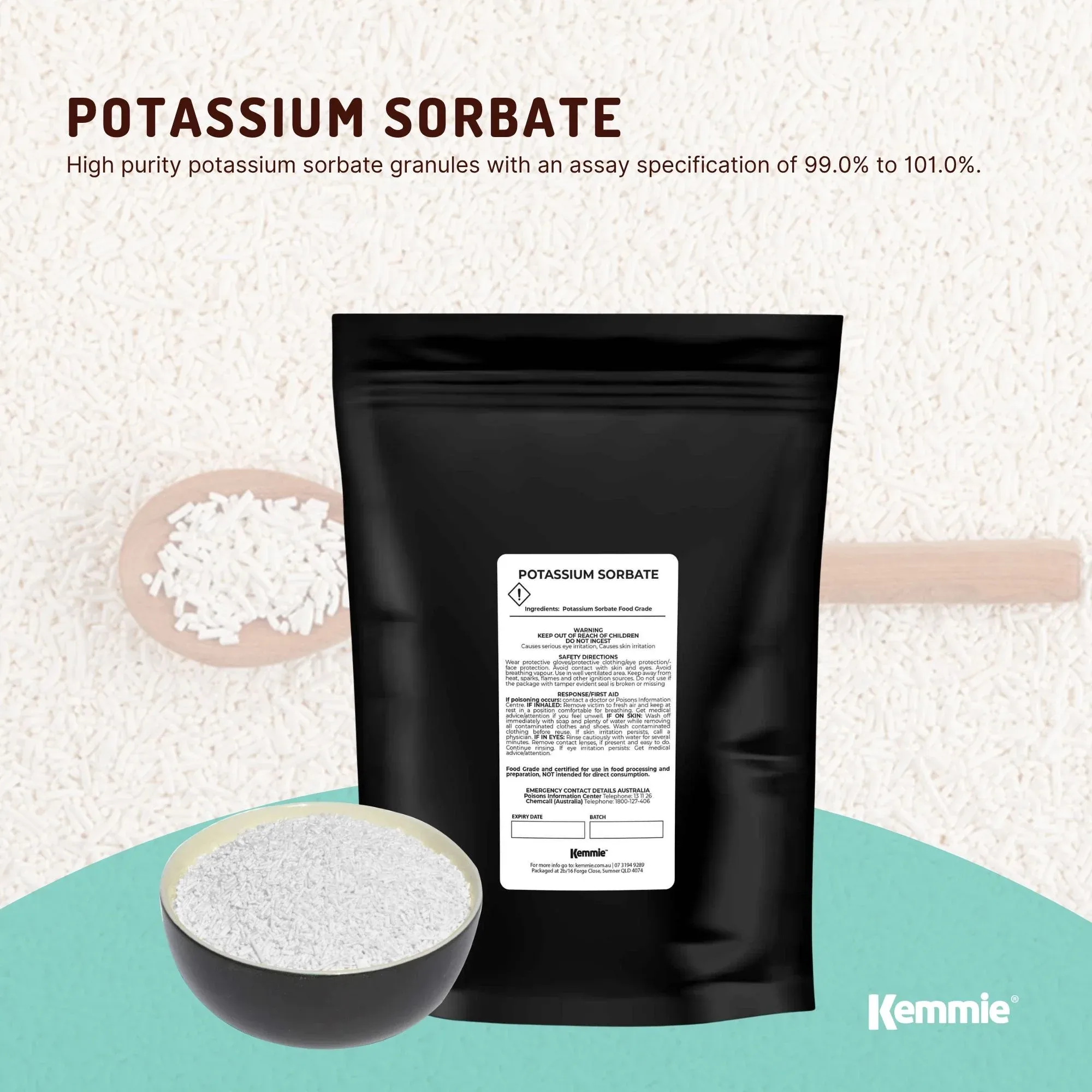 Kemmie 2Kg Potassium Sorbate Granules E202 Preservative Cosmetic Brewing โ image 2
