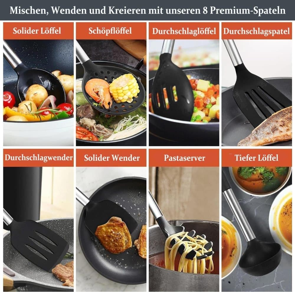 25-Piece Kitchen Utensils Set, Silicone Cooking Tools, Complete Kitchen Utensil Kit — image 5