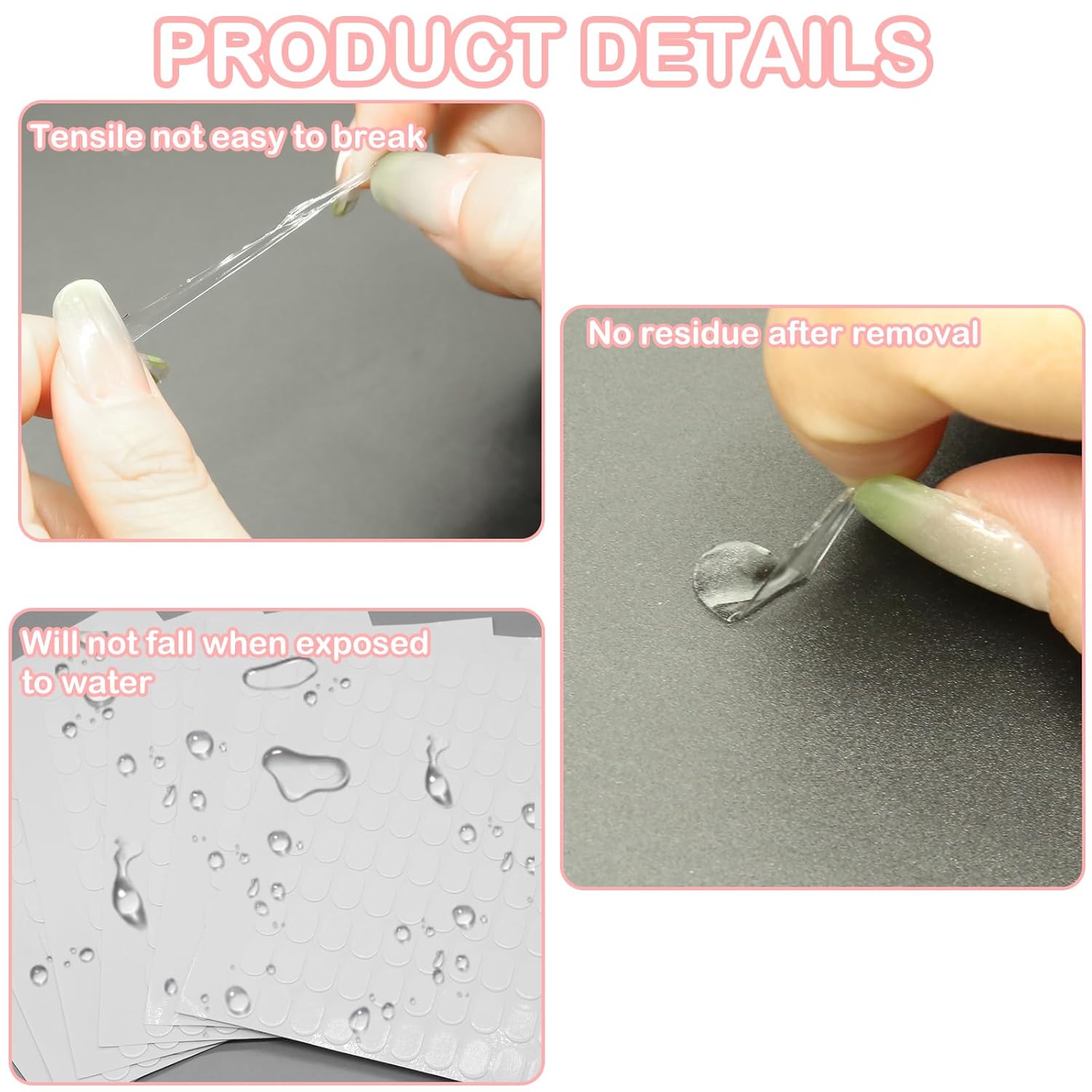 600Pcs Double Sided Dots Glue, Clear Sticky Tack Putty Removable, Sticky Gel Dots Tacky Putty Crafts Mounting Putty, No Trace Poster Putty Sticky Tack for Wall — image 4