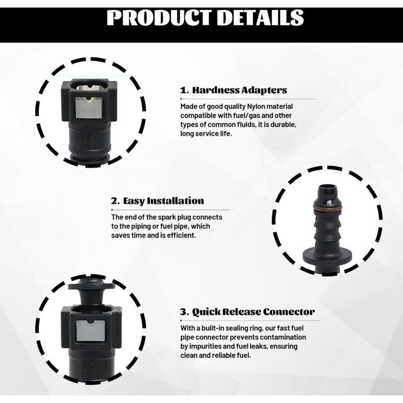 to Fuel Hose Connector Fuel Hose Diesel Hose Quick Diesel Connector Quick Fuel Connector for Diesel, 7.89mm, 8mm โ image 3
