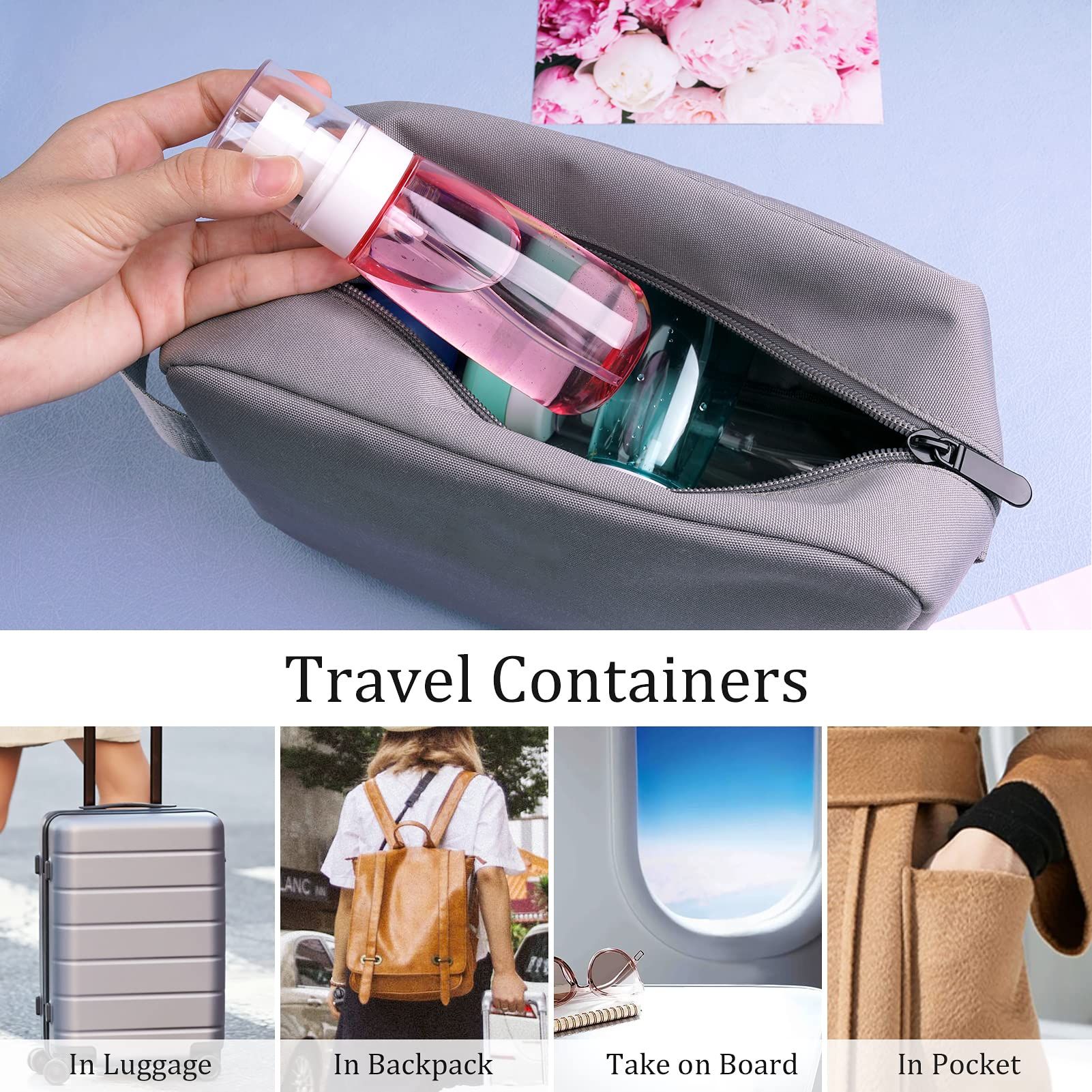 3pcs 30ml empty cosmetics refillable travel container plastic hair spray bottle perfume skin care makeup spray travel packaging — image 4
