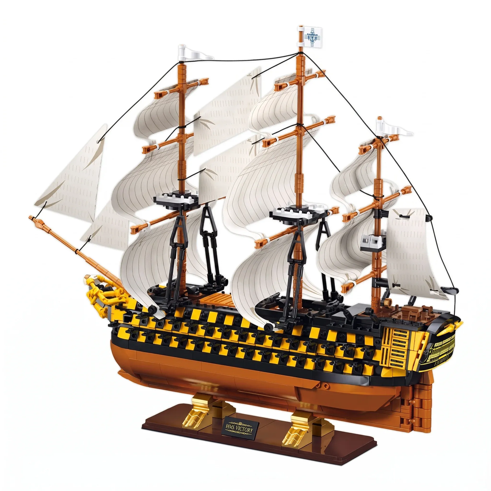 Sluban B1552 Model Kit 1:200 HMS Victory Sailing Battleship Warship Navy Vessel Boat Military DIY Construction Set Toy โ image 4