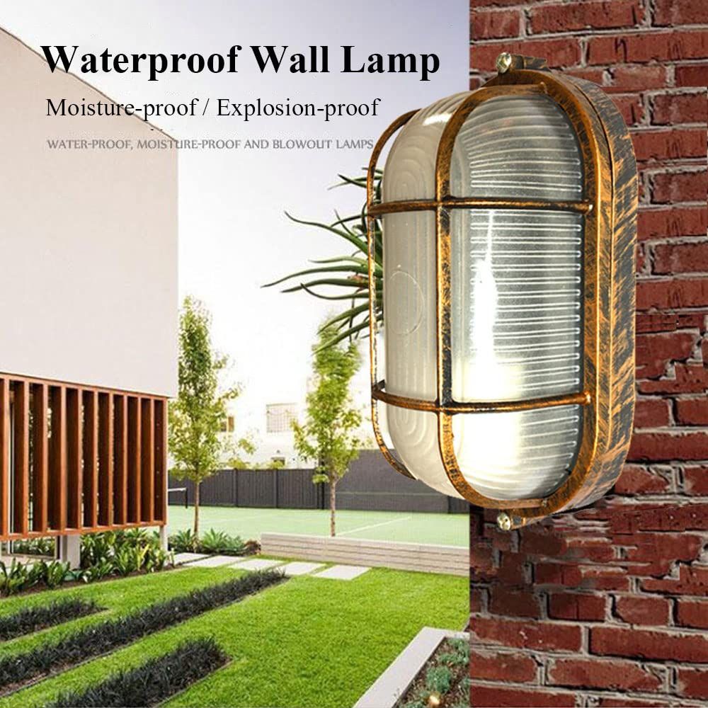 Nautical Bulkhead Light Fixture, Antique Copper Outdoor Wall Light Fixture for Wall or Ceiling, Wet Location for Sauna Room — image 5
