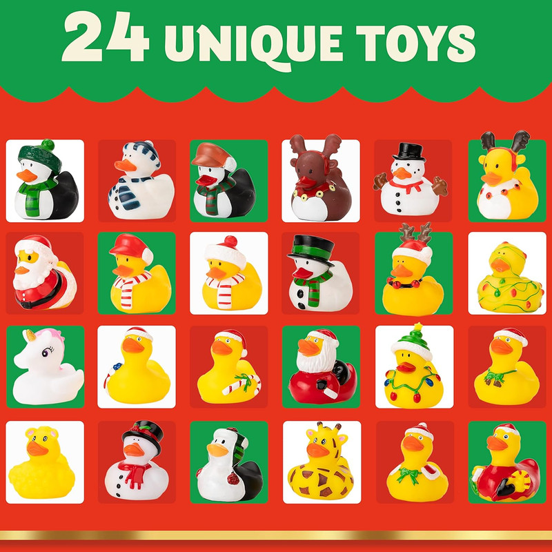 2025 Advent Calendar Christmas Ducks - 24pcs Rubber Duck Advent Calendar 24 Days of Christmas Countdown Toys for Christmas Gifts Party Favors Kids Toddlers — image 4