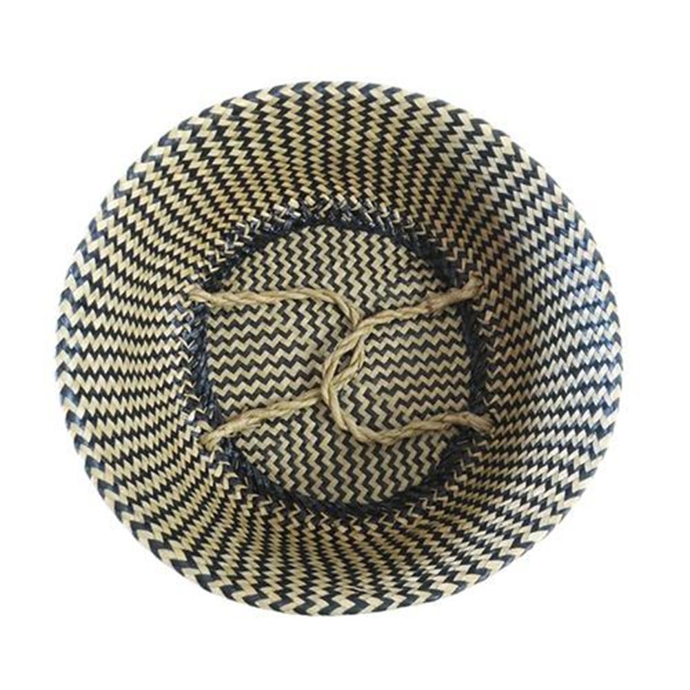 Nordic Foldable Seagrass Storage Basket Patchwork Seagrass Garden Flower Pot Planter Laundry Basket — image 2
