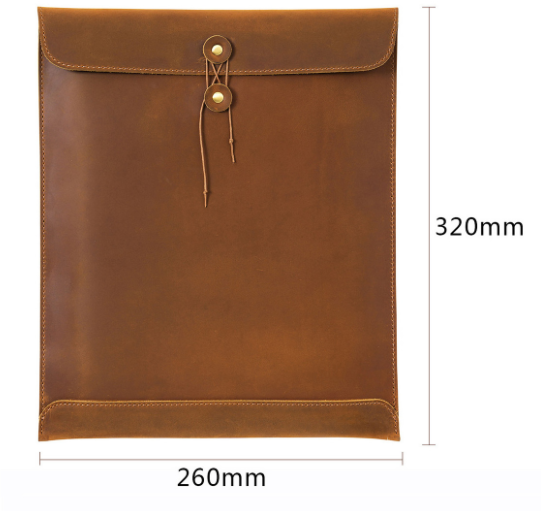 Coffee Premium Genuine Top Grain Leather A4 Document Folder - Vintage Handcrafted Portfolio Bag & File Organizer for Business and Office โ image 2