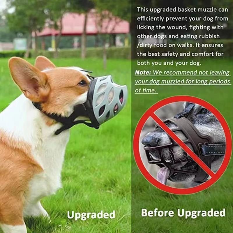 Dog Muzzle, Silicone Breathable Basket Muzzles and Dogs, Prevent Barking, Biting, Chewing Dog Mouth Cover（2 pcs）