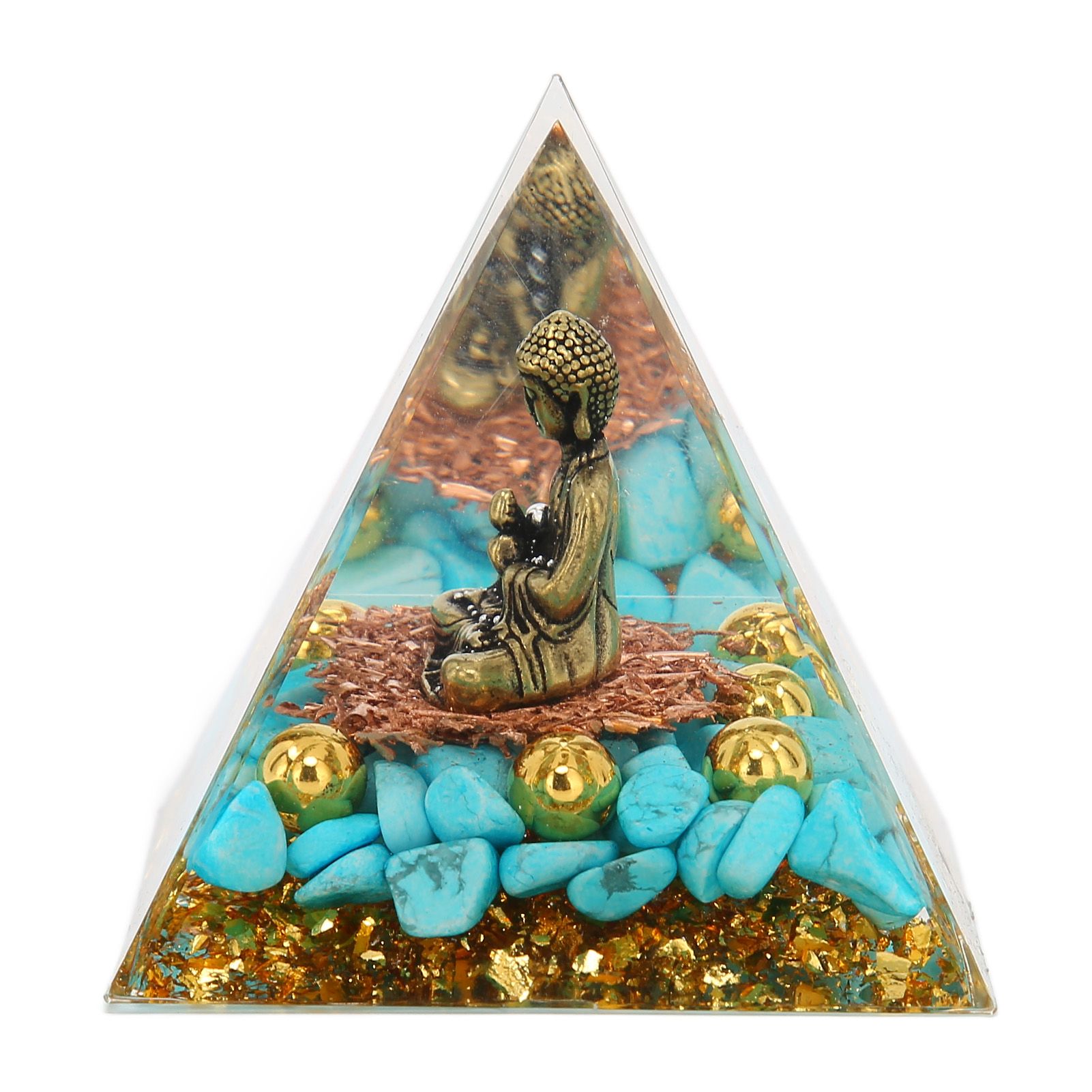 Crystal Pyramid Buddha Design Exquisite Beautiful Pyramid Power Stone Decoration Ornament for Yoga Meditation — image 5