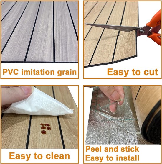 2 Pack Peel and Stick Oak Wood Slat Feature Wall Panels 300x40cm Each | DIY TV Headboard PVC Decor Wall Liner for Interior Wall & Ceiling Makeover(KC-1067D-19) — image 3