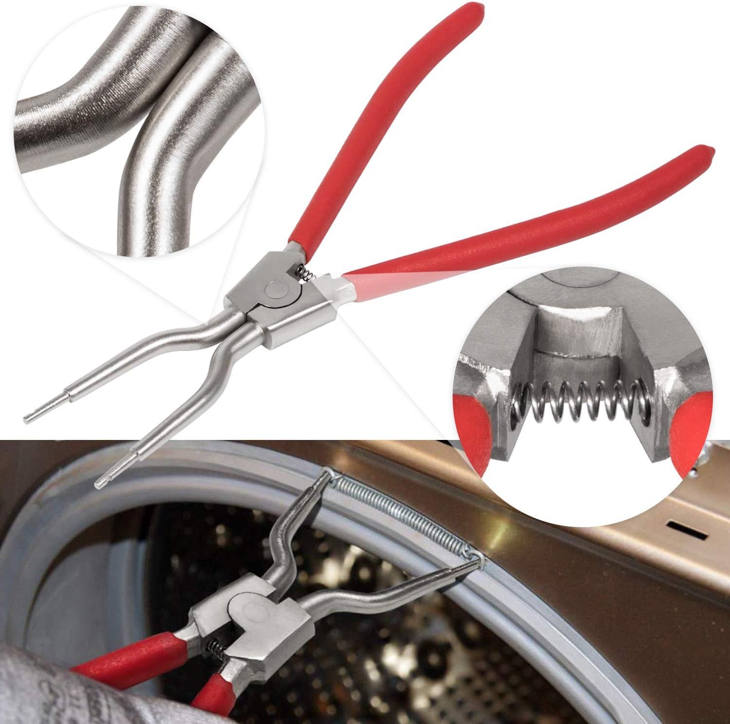 Disassemble and assemble the rubber ring position of the drum washing machine door, clamp spring pliers, spring stopper ring, disassemble, clean and repair โ image 4