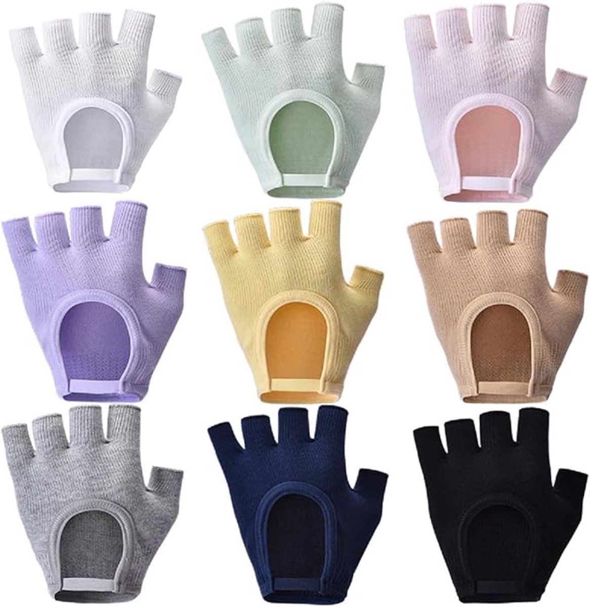 Gloves - Sports Gloves - Yoga Gloves - Fingerless Gloves - Non-slip Gloves - Unisex - Suitable for Gym and Home Workouts (Vegetable) โ image 2