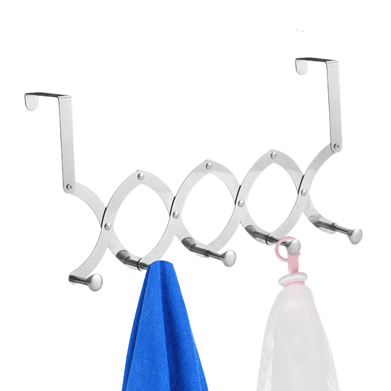 Over The Door Hook 5 Coat Hooks,Over The Door Towel Rack,Door Hanger Over Door Coat Rack for Hanging Towels,Clothes,Bathroom — image 4