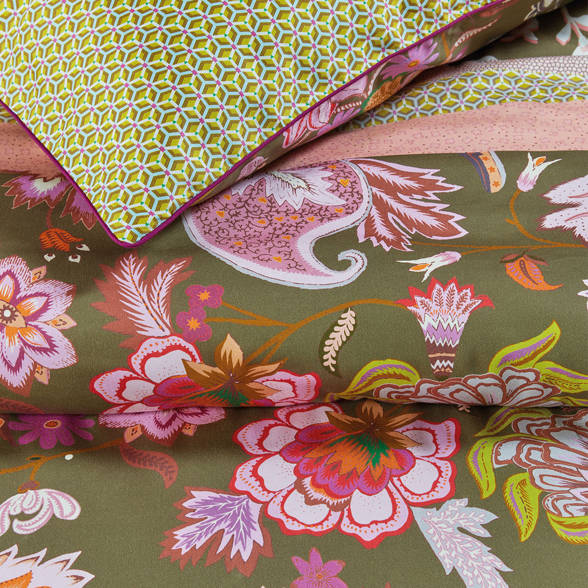 Oilily Amelie Sits Mix Green Cotton Sateen Quilt Cover Set King — image 3