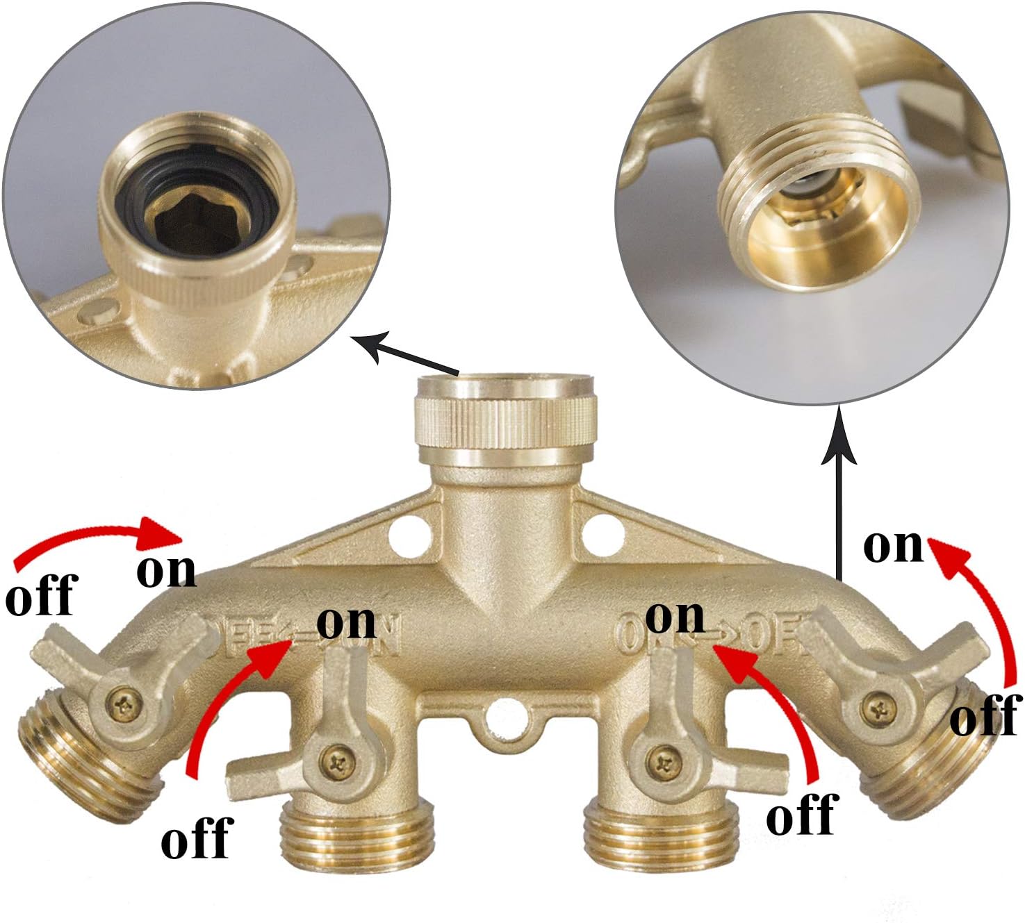 Brass Garden Hose Splitter (4 Way) + Garden Hose Protector โ image 4