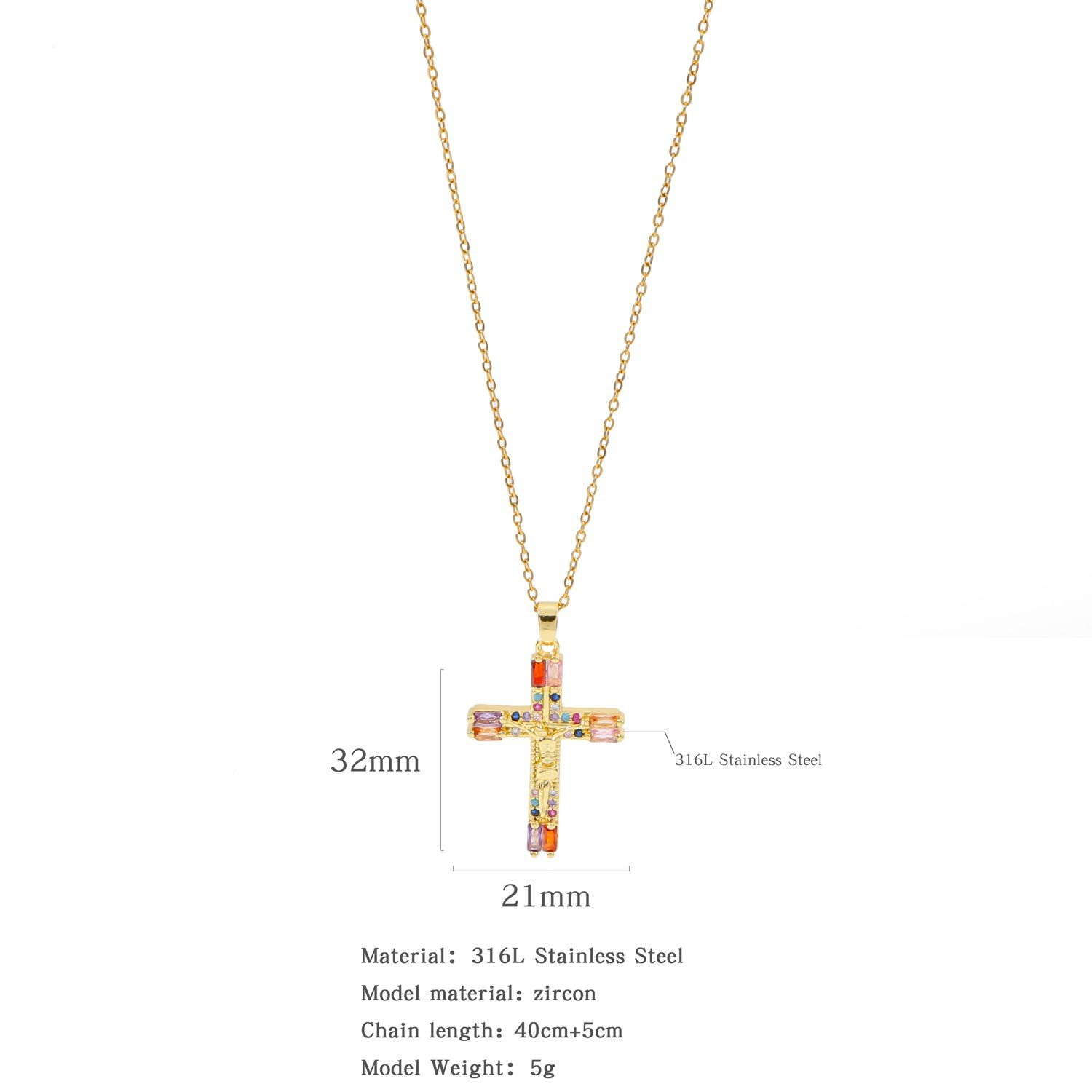 golden Cross Necklace for Women - Handmade Pendant Necklace, Plated Hypoallergenic Jewelry Gifts share trendy, elegant โ image 5
