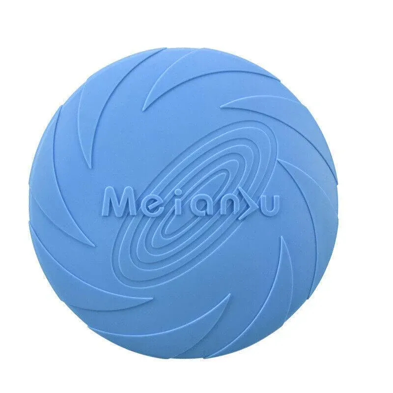 Frisbee Toy for Dogs Outdoor Fetch Training Soft Rubber Pet Flying Disc 18cm - Blue
