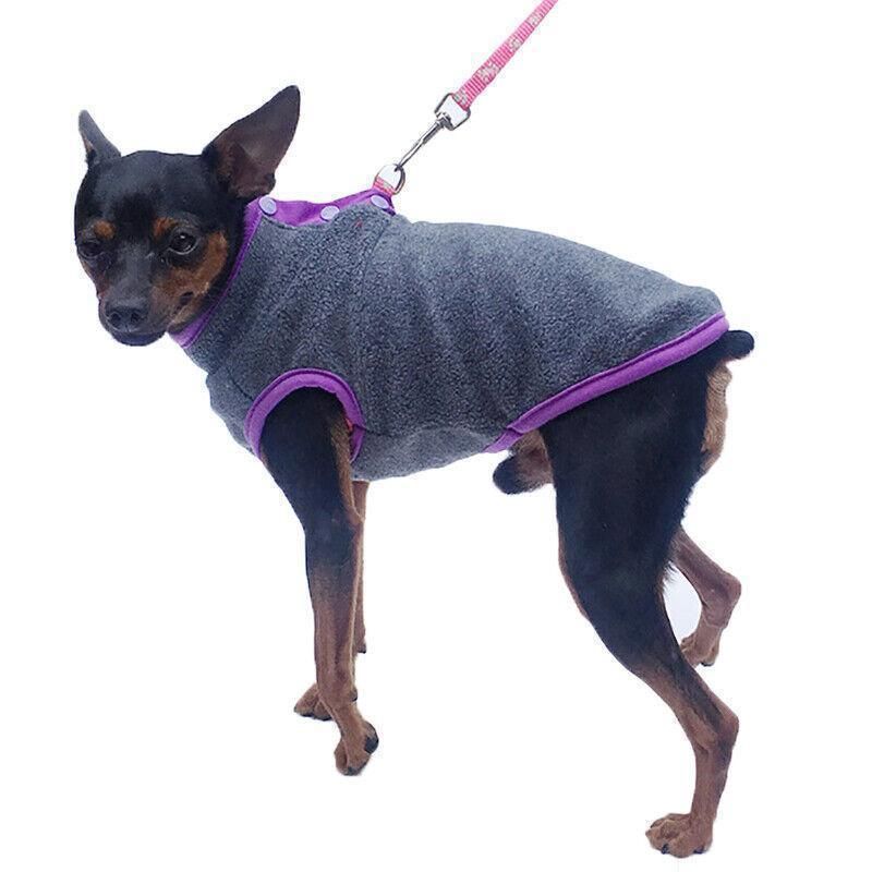 XS Pet Dog Puppy Winter Warm Fleece Jumper Vest Coat Jacket Apparel Clothes - Blue — image 6