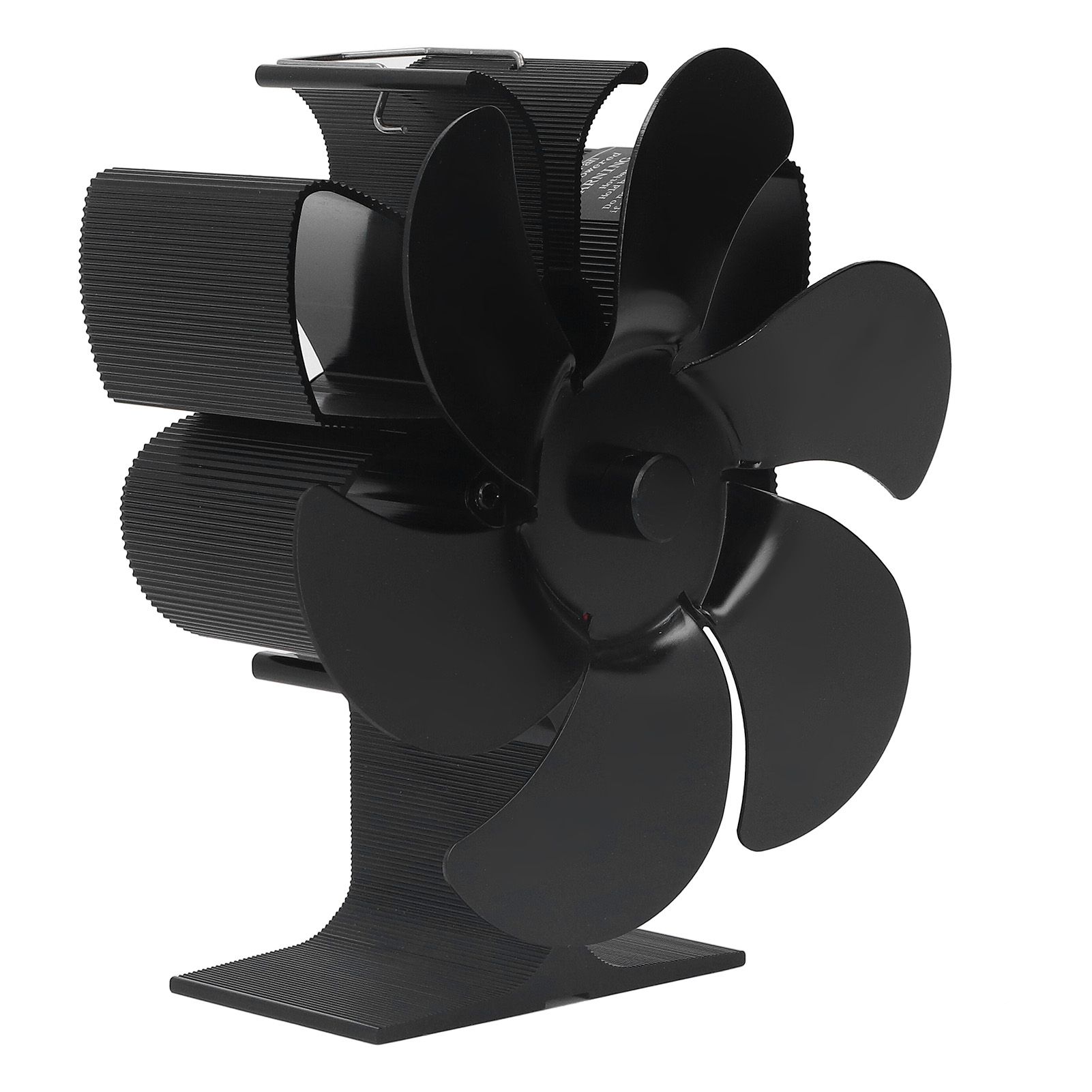 6 Blade Stove Fan Self Starting High Temperature Resistance and Energy Efficiency Heat Powered Fan for Home Black Diameter 152mm — image 3