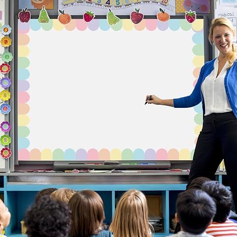 68.9 Ft Pastel Scalloped Bulletin Board Border Roll, Colorful Die Cut Trim for Classroom, Chalkboard and Wall Decor — image 5