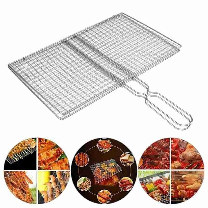 Bbq Fish Grilling Basket Grill Camping Net Meat Vegetable Cooking Kitchen Tool — image 6