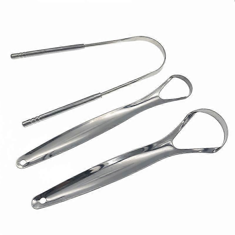 3PCS Stainless Tongue Scrapers, Oral Care Tool for Fresh Breath & Bad Breath Prevention — image 2