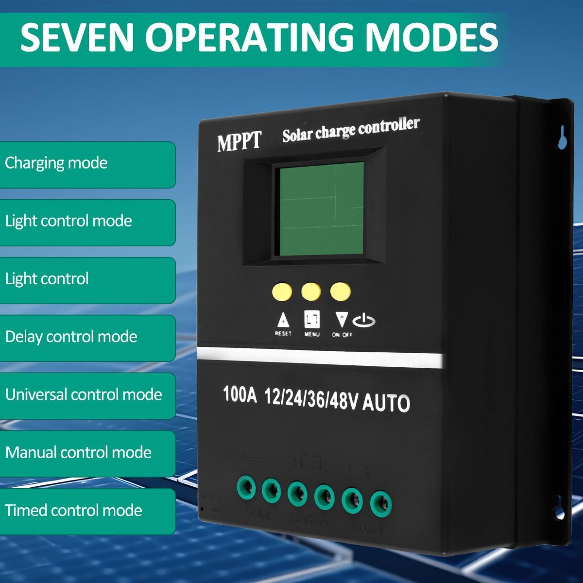 MPPT 36V/48V/24V/12V Solar Charge Controller Tools LCD Dual USB Lead Acid Lithium Batteries Quick Charger - Black - Size 60A — image 4