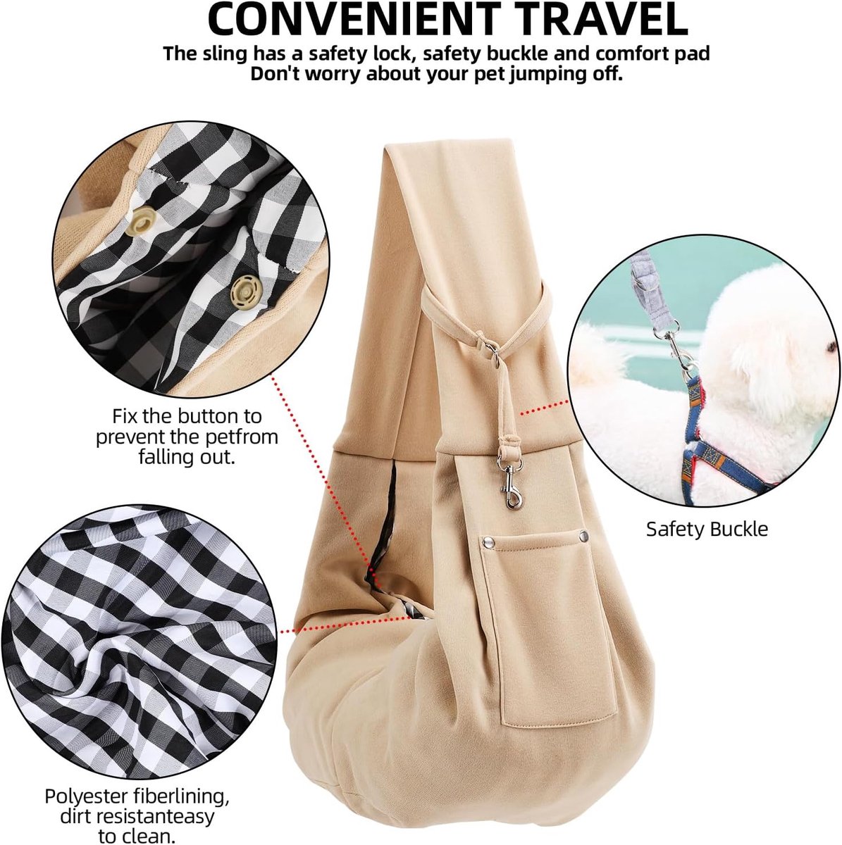 Dog carrier bag - reversible puppy carrier bag - pet bag - cat backpack - dog and cat carrier bag - with storage compartment - shoulder bag - hands-free dog — image 4