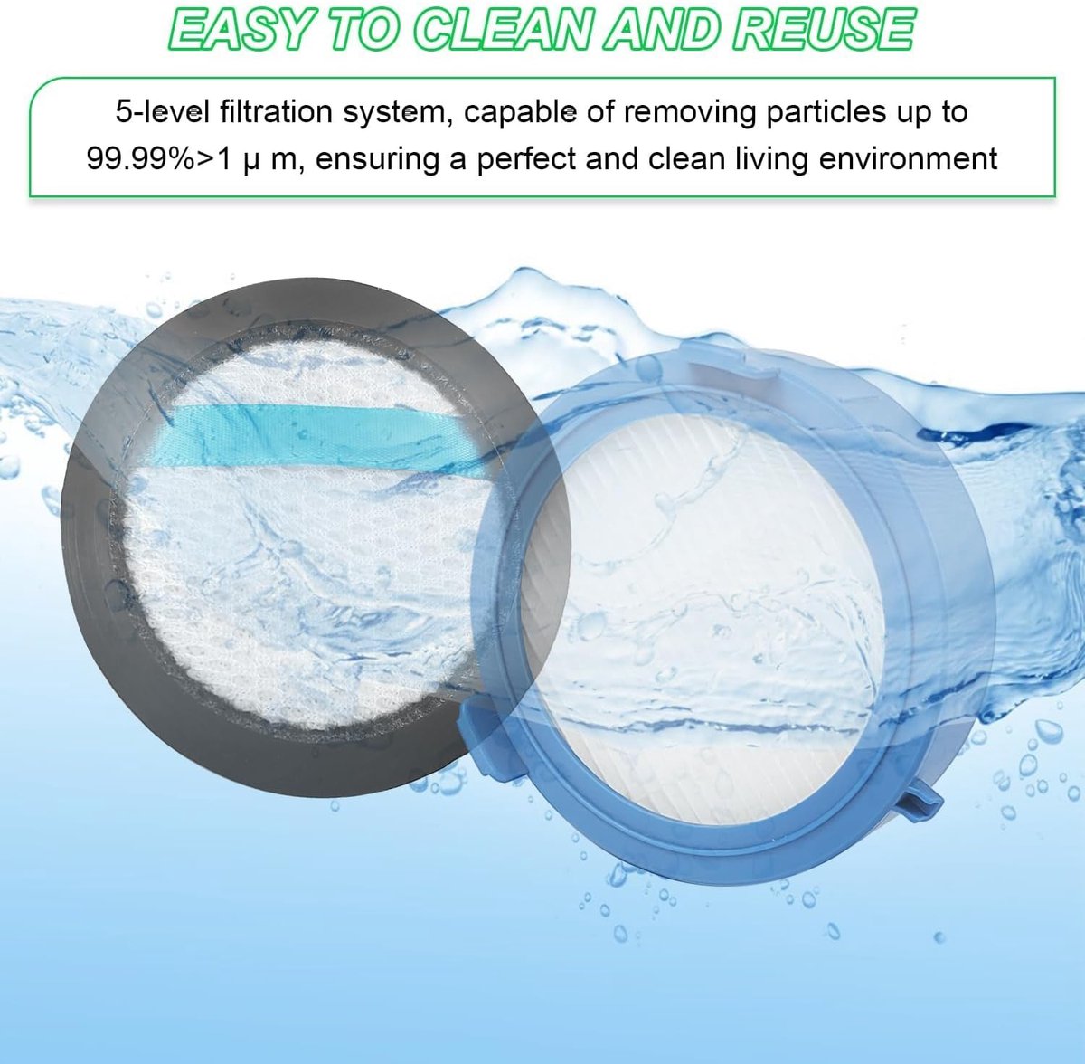 3 pieces - vacuum cleaner filter set - 2 front engine filters + 1 hygiene filter - suitable for AEG Ultimate 8000 - regular filter replacement - vacuum cleaner โ image 6