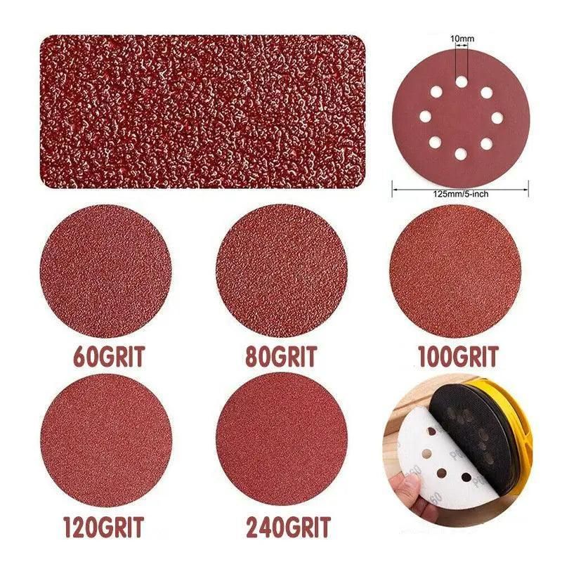 125X 125mm 5" Sanding Discs 60 80 100 120 240 Grit Orbital Sander Pads - 60 Grits โ image 6