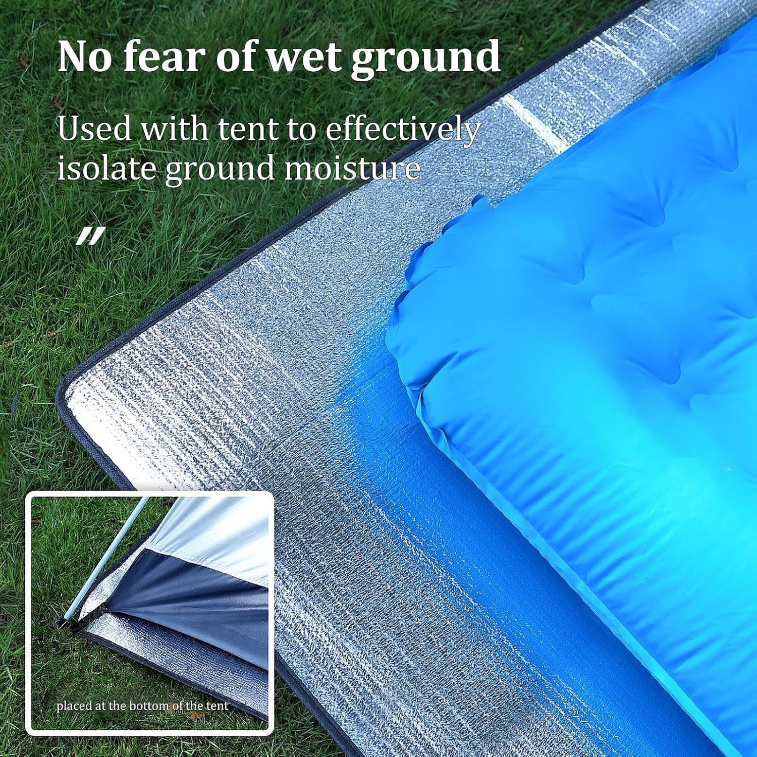 200 × 200CM Aluminium Foil Camping Mat, Insulating Waterproof Thermal Foam Sleeping Mat For Camping, Sleeping Roll Pad Of Aluminum Foil, Foldable Double-sided — image 5