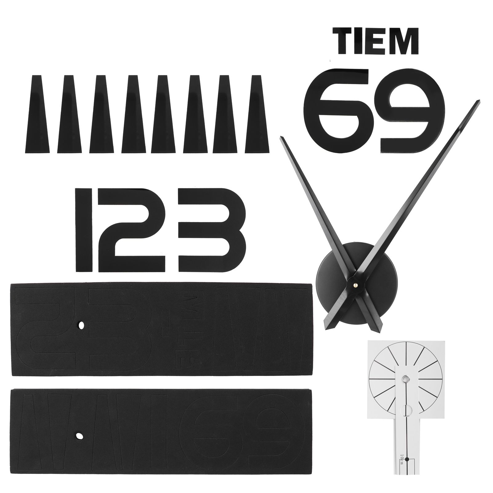 Frameless Wall Clock Sticker Mirror Surface Living Room Bedroom Office DIY DecorationBlack — image 6