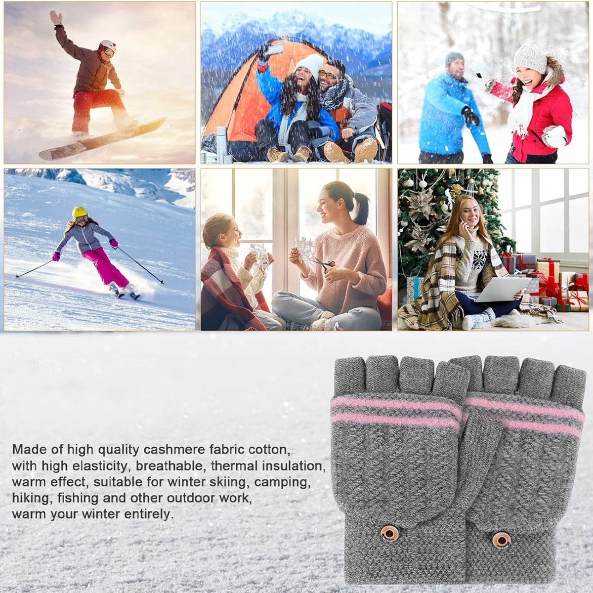 Heated Gloves - USB Heated Mittens - Heated Gloves - Electric Winter Gloves - Knitted Heated Gloves - Waterproof - Windproof - USB Rechargeable - Electrically — image 5