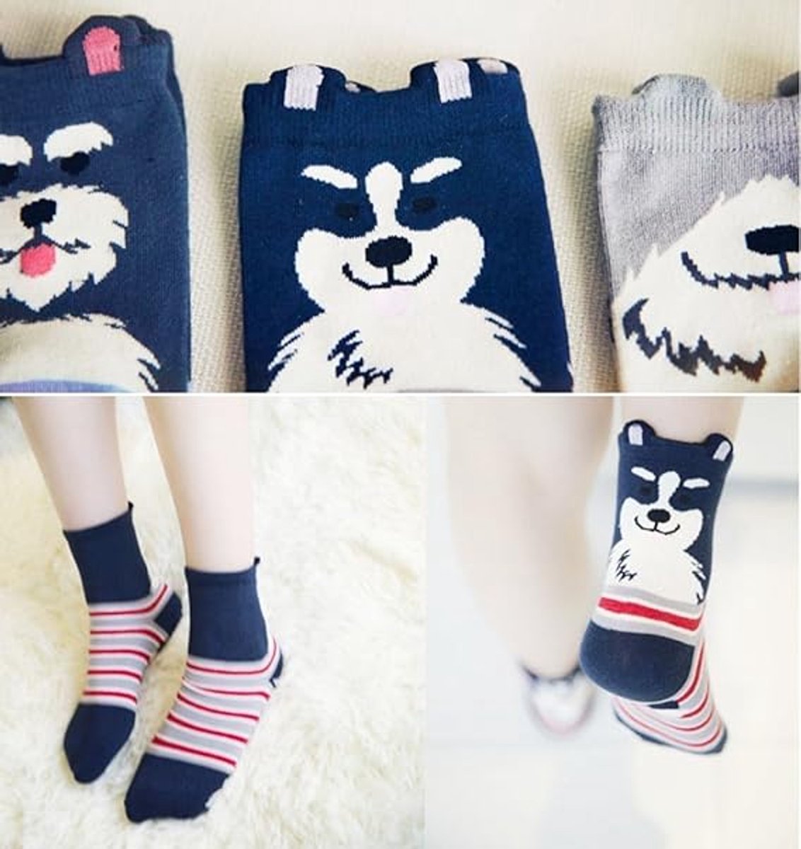 Cute and adorable animal pattern socks for women - cat and dog patterns - Christmas and birthday gifts - One Size Fits All — image 2
