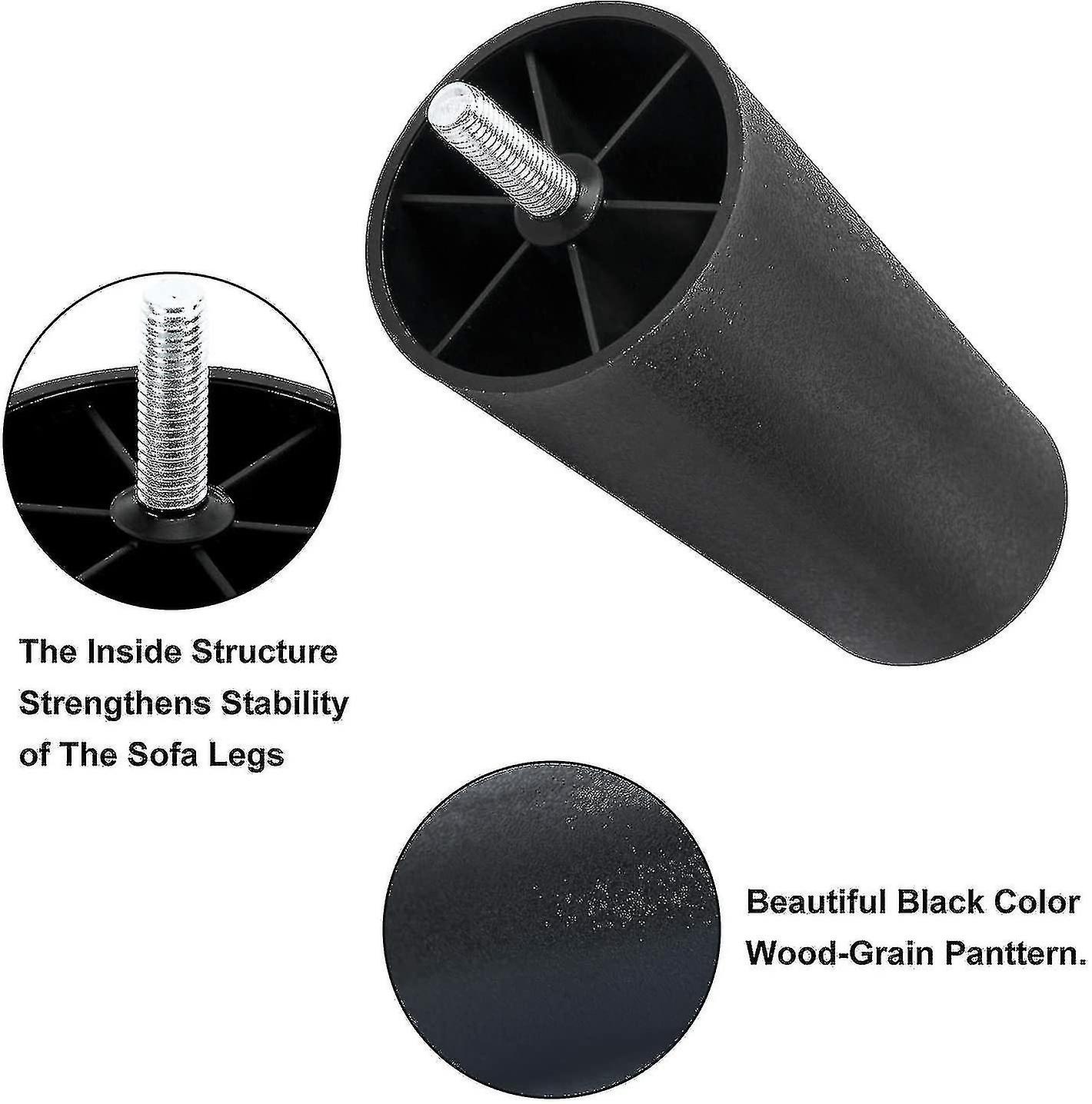 Sofa Replacement Legs 4-Pack Plastic Furniture Legs with Mounting Plates, Compatible with yux Model โ image 2