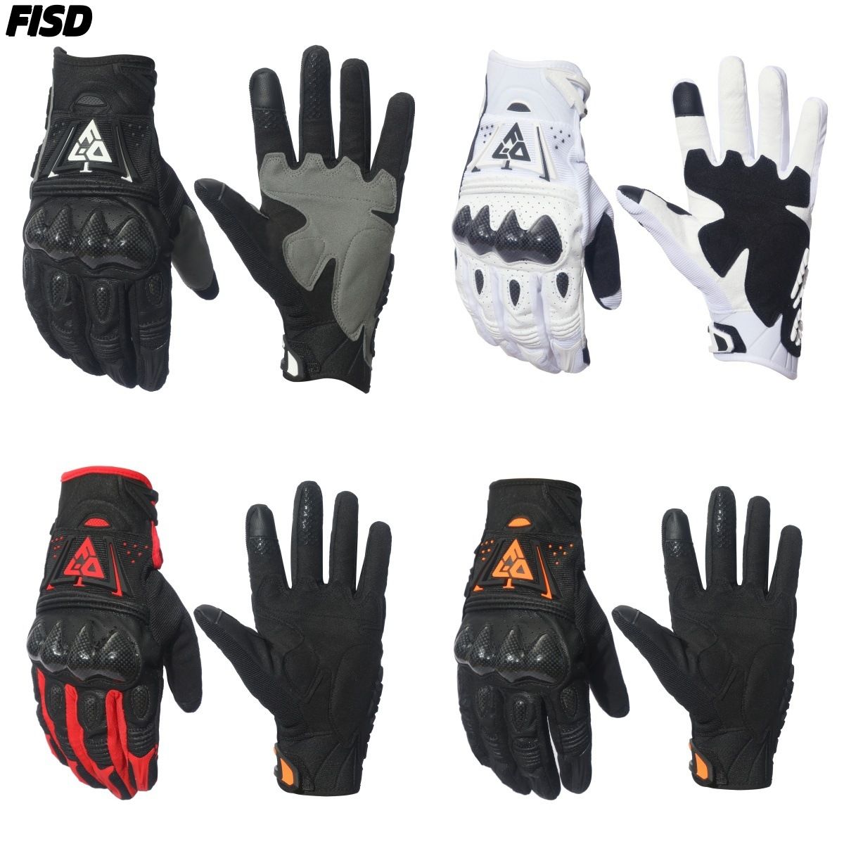 FISD Motorcycle Off-Road Gloves Carbon Fiber Fisd white โ image 2