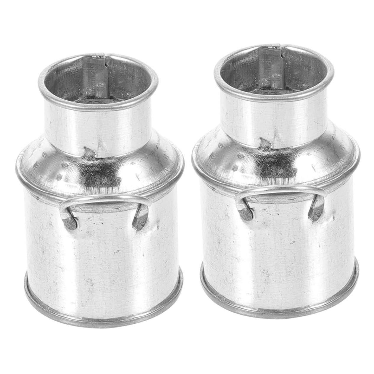2pcs Doll House Tin Bucket Mini Doll House Decor Miniature Flowers Bucket Miniature Buckets Ornament Mini Milk Jug