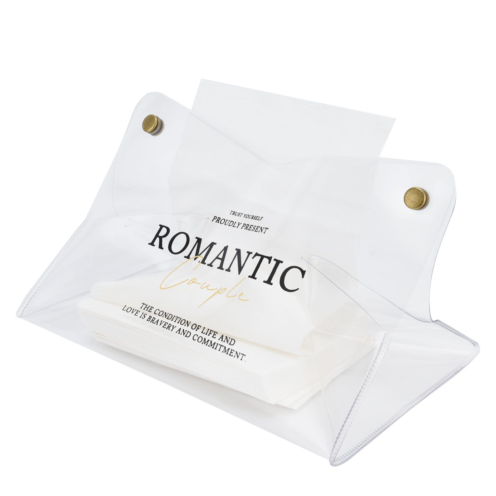 Tissue Container PVC Fashion Desktop Napkin Storage Case Box for Car Home Living RoomTransparent — image 4
