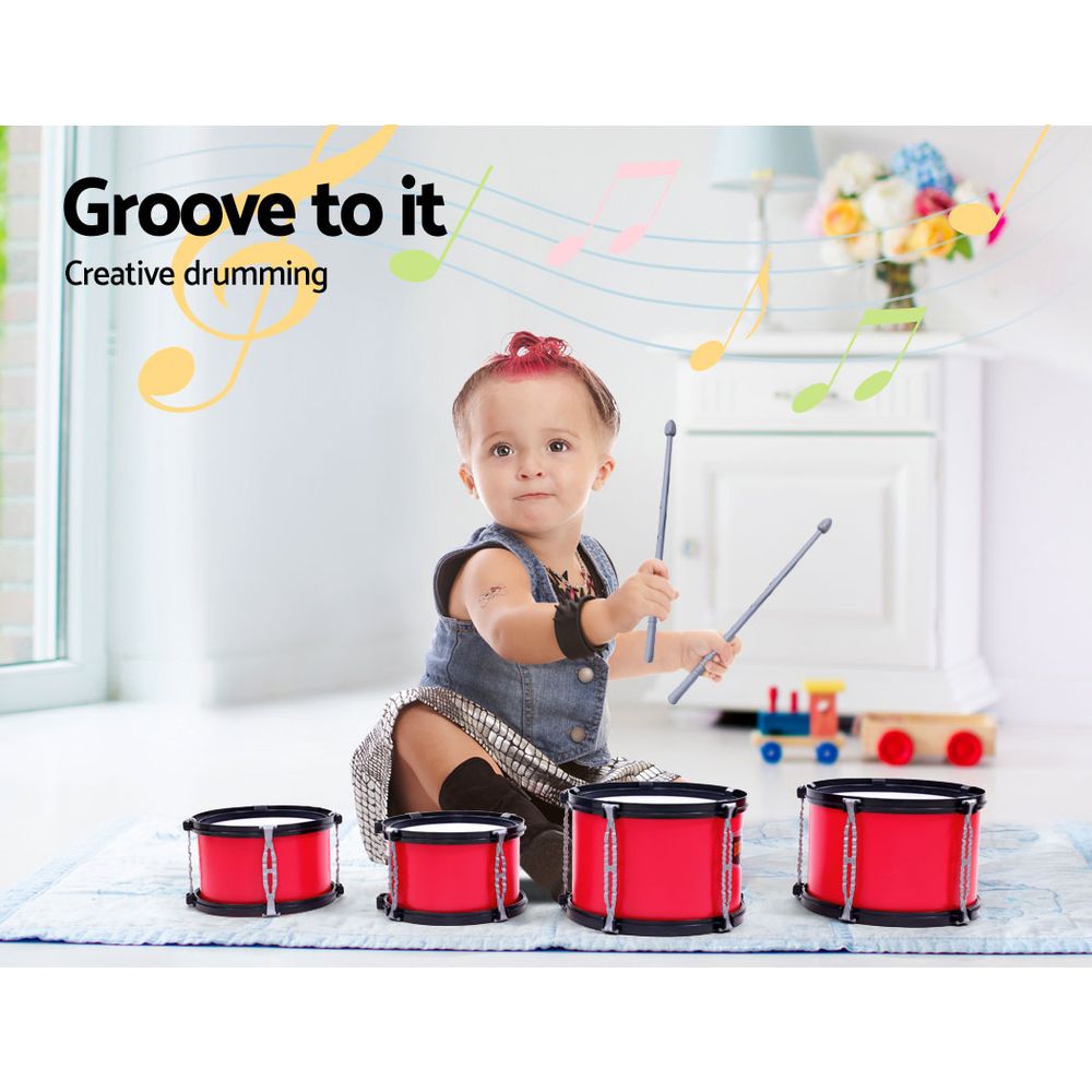 Keezi Kids 7 Drum Set Junior Drums Kit Musical Play Toys Childrens Mini Big Band — image 6
