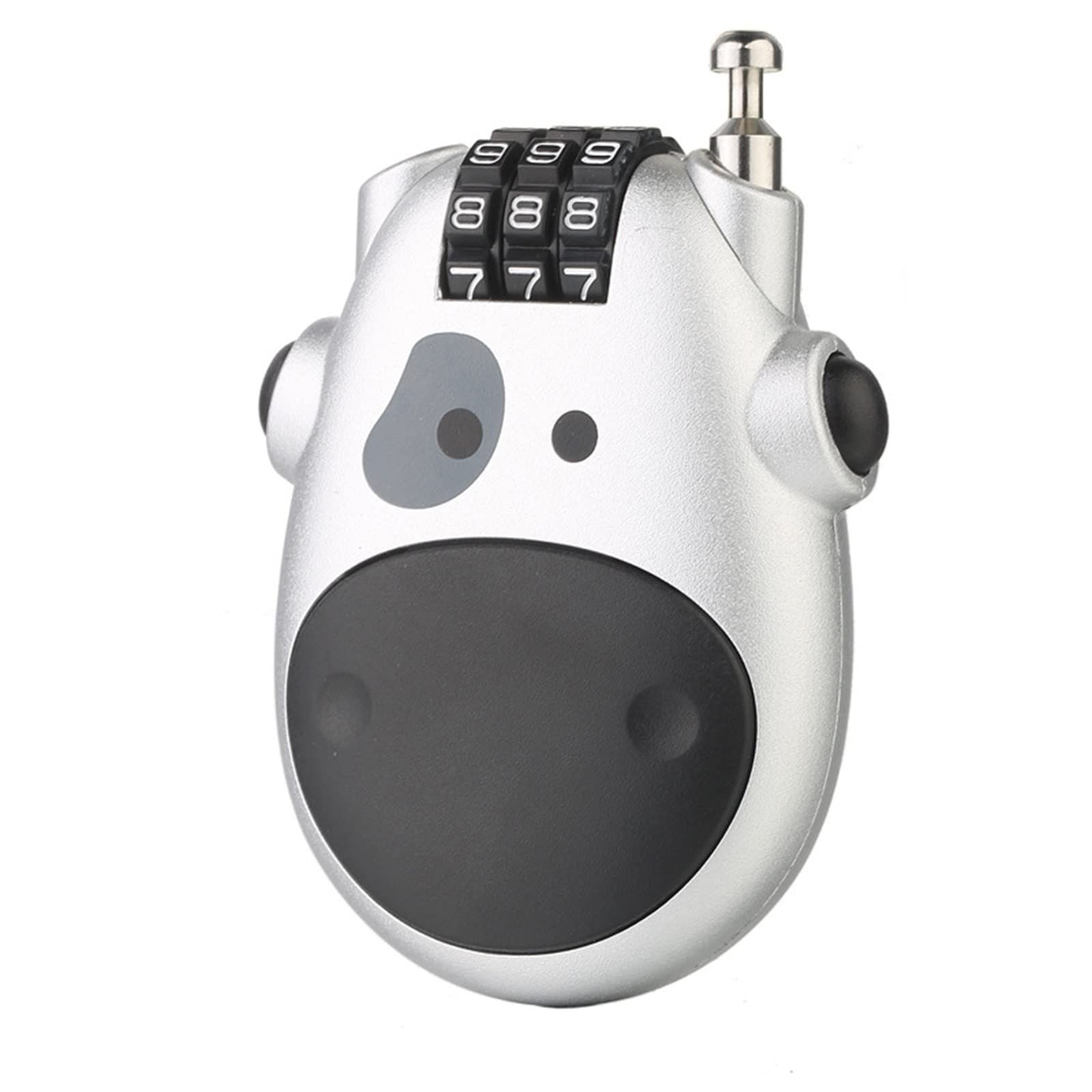 Combination Password Padlock with 3 Digit Resettable Code Combo Lovely Style Retractable Steel Wire Stylish Compact for Luggage