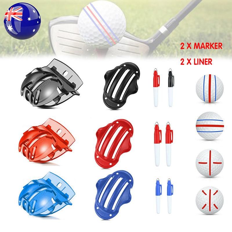 Sports Alignment Golf Ball Marker 3 Line Tool Drawing Liner Set Stencil Au Stock - Red — image 2