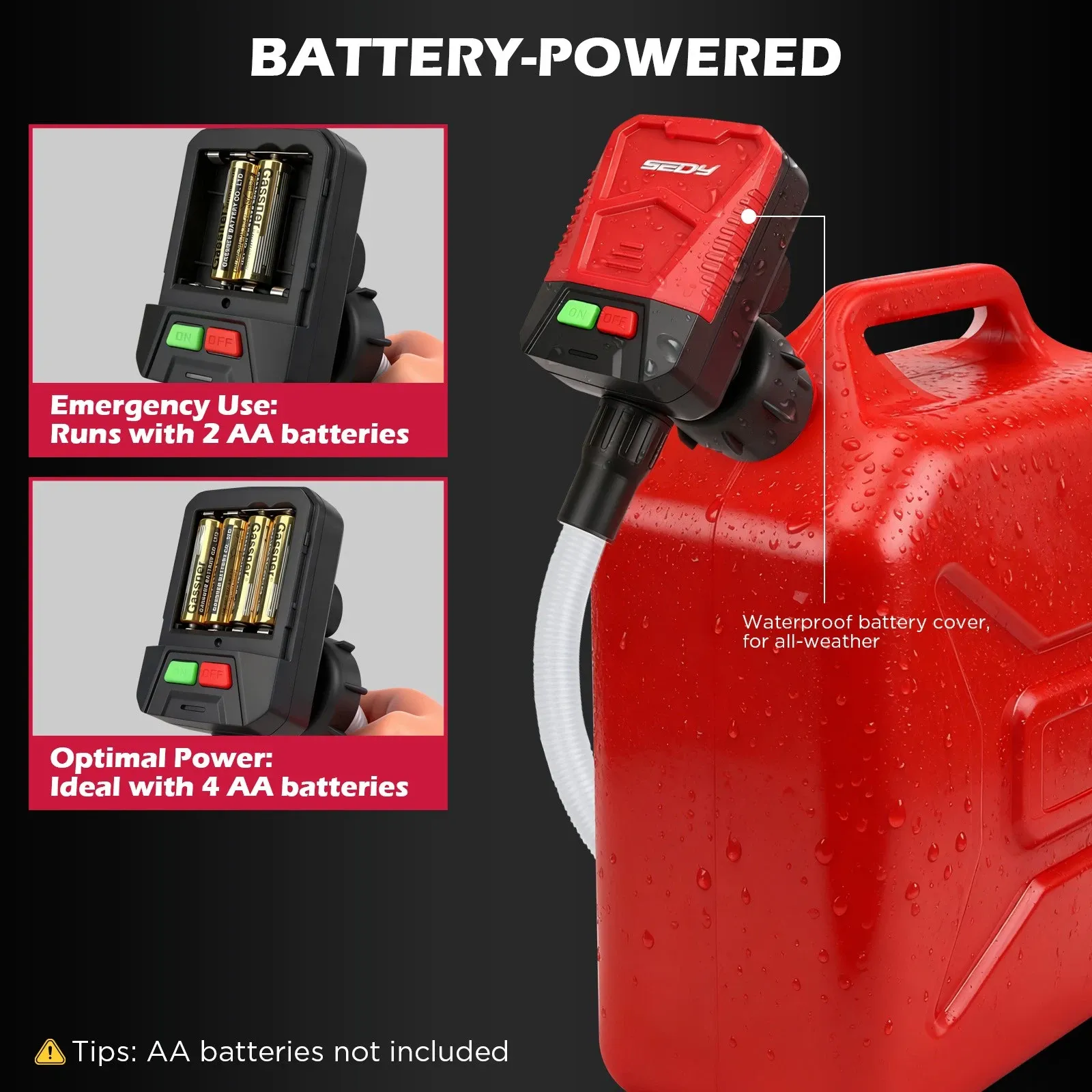 SEDY 3.2 GPM Automatic Shut Off Fuel Transfer Pump Battery Powered Diesel Pump — image 6