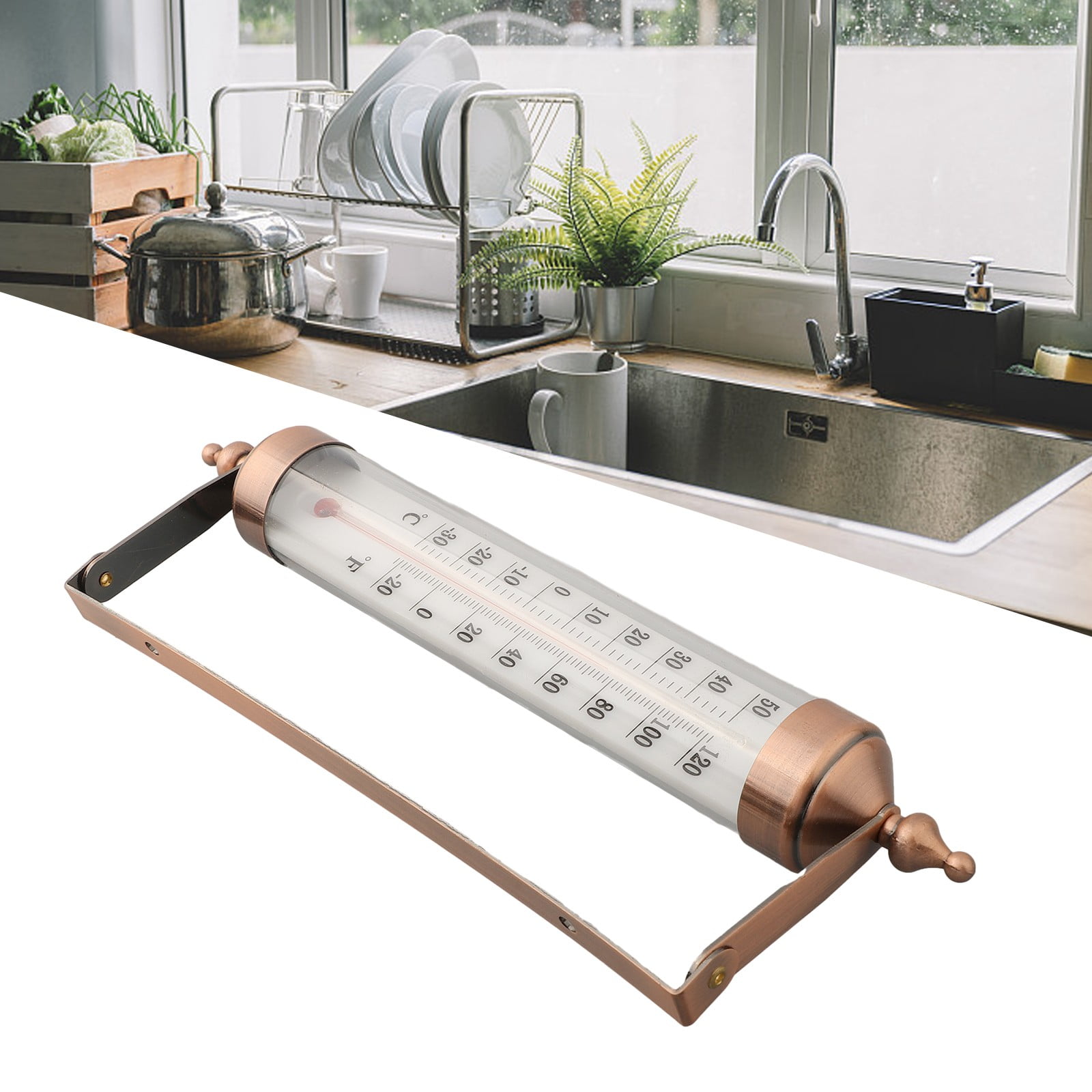 10 Inch Outdoor Wall Mounted Thermometer Garden Terrace Exterior Greenhouse Sun Terrace Measurement Tool Smile Home — image 3