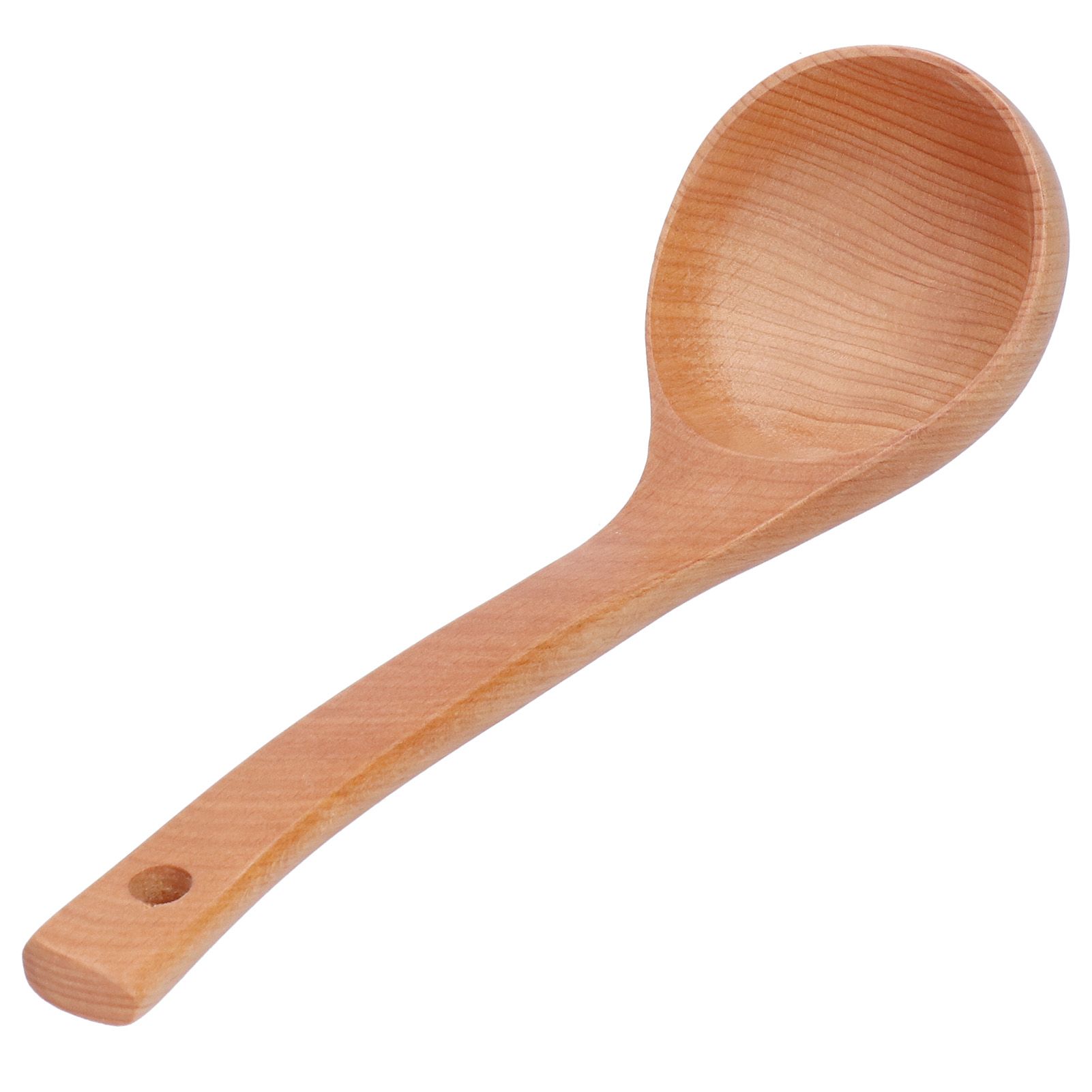Soup Wooden Spoon with Hanging Hole Long Handle Lightweight 27.5x7.5cm/10.8x2.9in — image 5