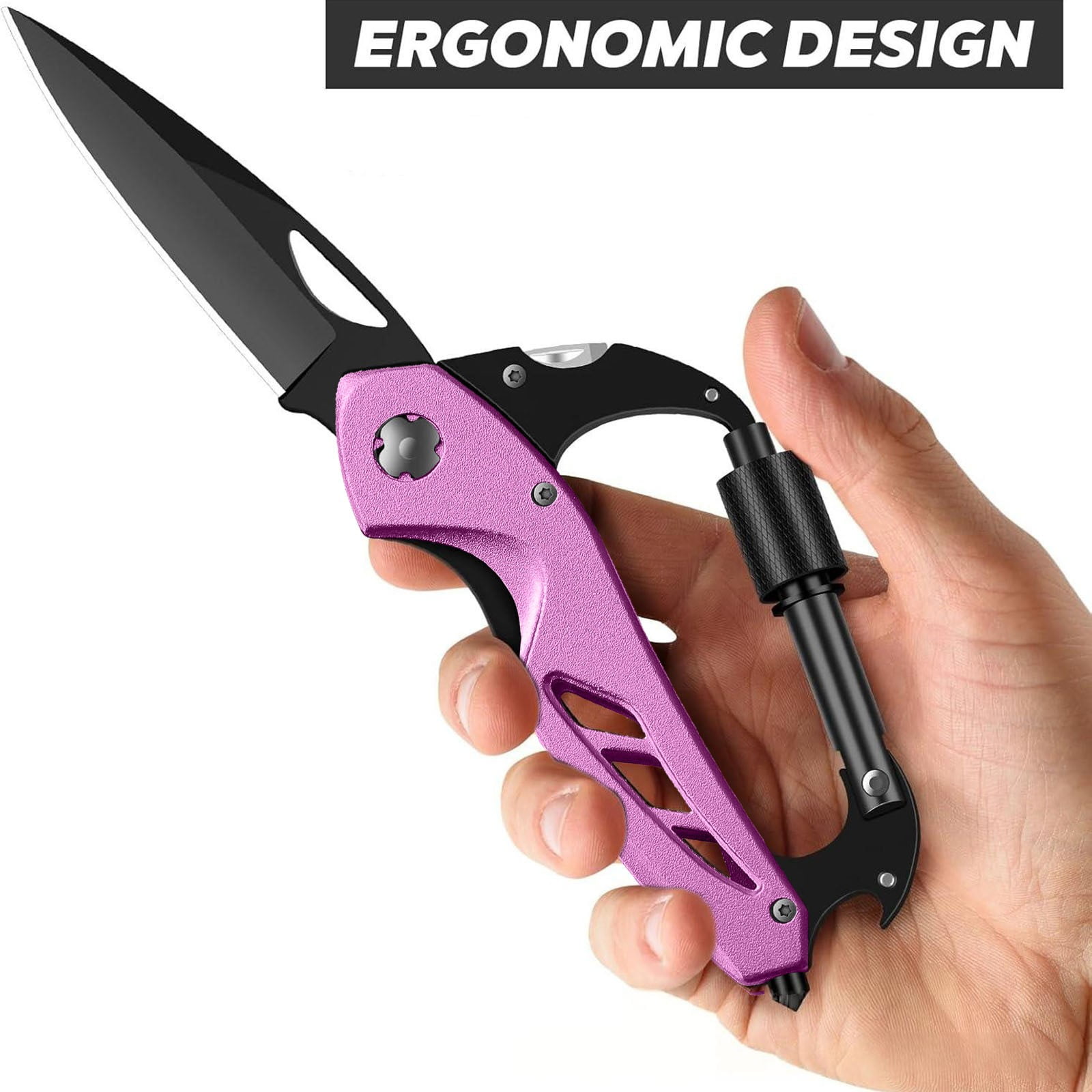 Portable 2-in-1 Multifunctional Folding Pocket Knife,All-in-One Outdoor Portable Multifunctional Red Folding Pocket Tool Multiple Functions Tool with Bottle — image 3